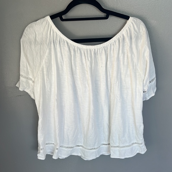 Michael Kors Womens White Cotton Off-the-Shoulder Top - Picture 4 of 4